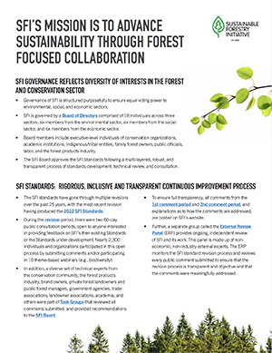 SFI’s Mission is to Advance Sustainability Through Forest Focused Collaboration