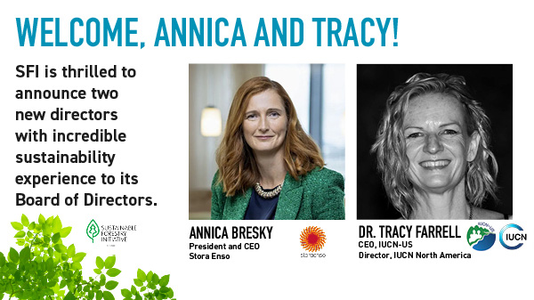 Annica Bresky and Dr. Tracy Ferrell elected to SFI Board of Directors