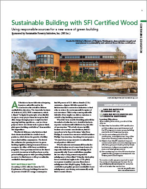 Sustainable Building with SFI Certified Wood- Continuing Education Unit PDF