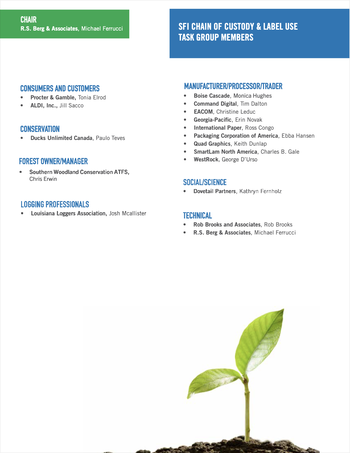 SFI Chain of Custody Task Group (Sections 4 & 5)