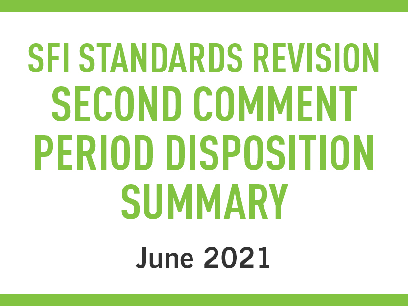 SFI Standard Revisions Second Comment Period Disposition Summary