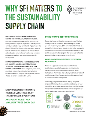 Why SFI Matters to the Sustainability Supply Chain